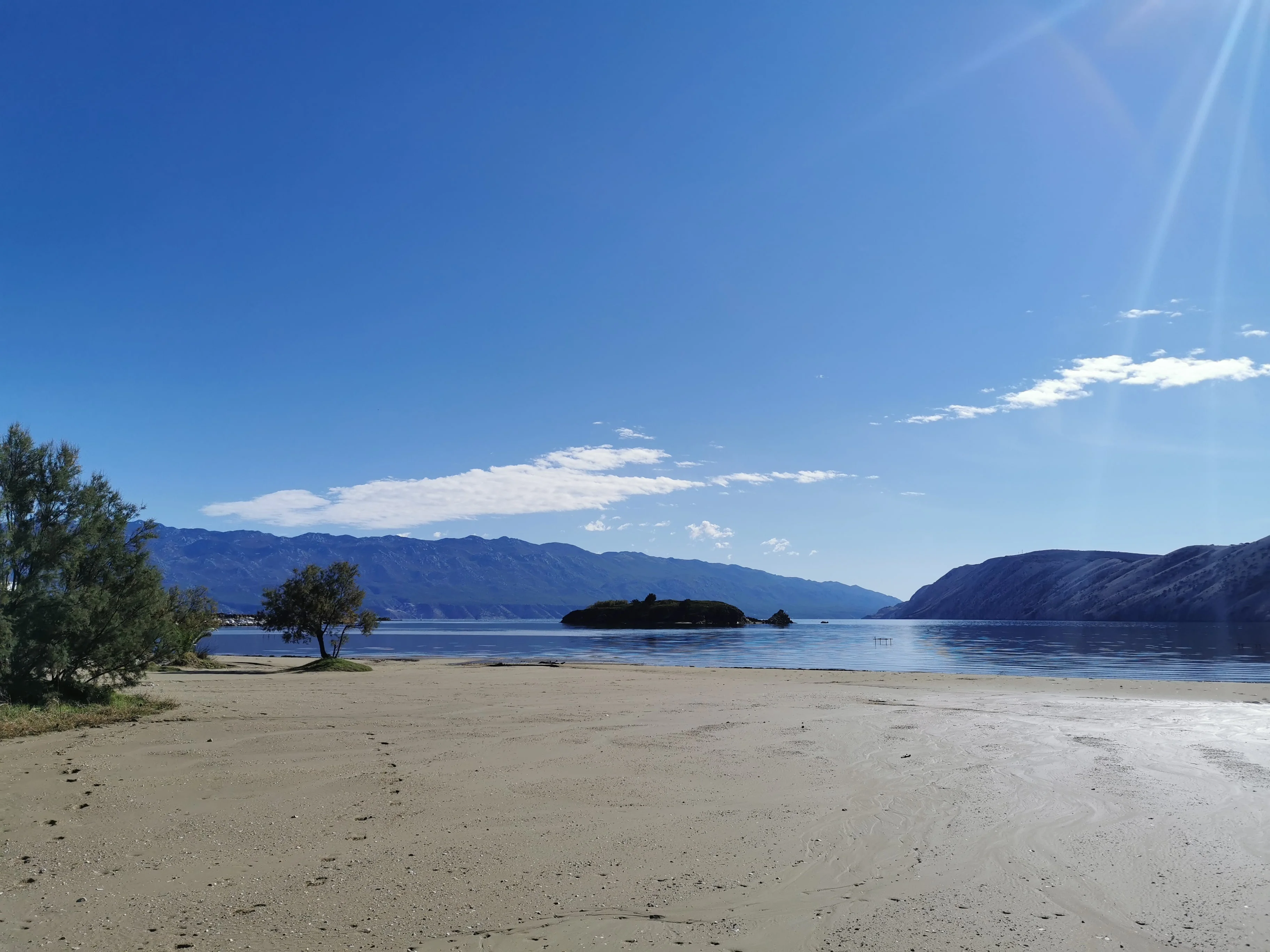Sandy beach in Lopar, island Rab, Croatia