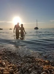 Sandy beach in Lopar, island Rab, Croatia