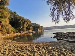 Sandy beach in Lopar, island Rab, Croatia